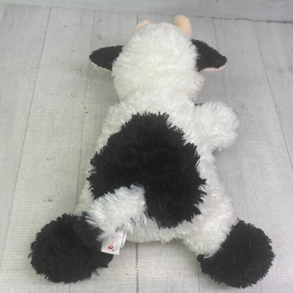 Aurora Tubbie Wubbie White Black Spots Dairy Cow Tan Horns Face 14" 2021 Plush - Picture 6 of 14